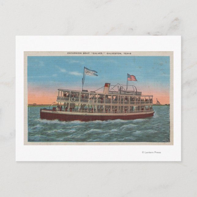 Galveston, TX - Vy Galvez Vykort (Framsida)