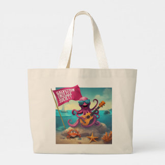 Galveston Ukulele GUS Large Tote Bag w/ Art by GM Jumbo Tygkasse