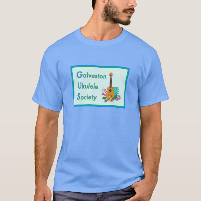 Galveston Ukulele Society GUS Logotyp T-Shir T Shirt (Framsida)