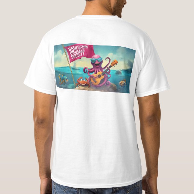 Galveston Ukulele Society GUS Manar's Banner t-shi T Shirt (Baksida)