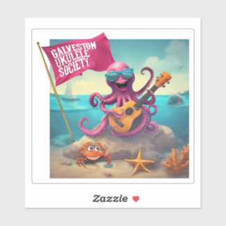Galveston Ukulele Society GUS Square Vinyl Sticker Klistermärken