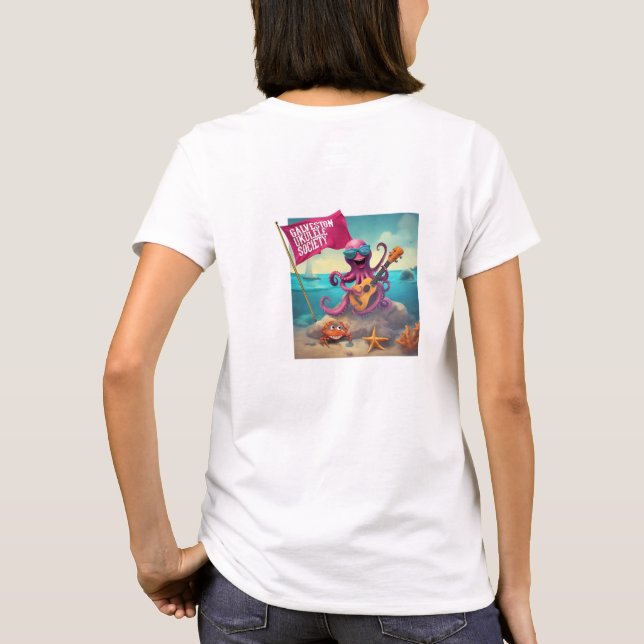 Galveston Ukulele Women's T-Shirt Octopus F&B (Baksida)