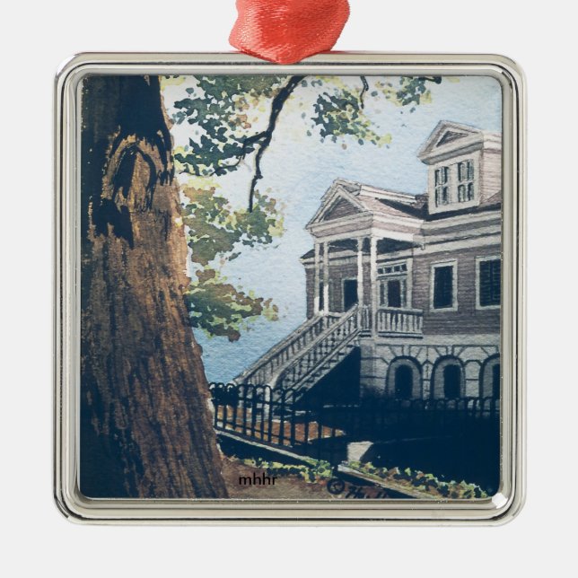 Galveston vattenfärg, William Weber hus 1876 Julgransprydnad Metall (Framsidan)