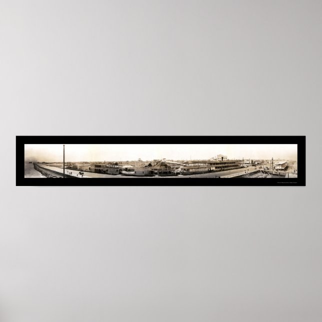 Galveston Waterfront Photo 1909 Poster (Framsidan)