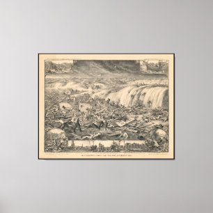 Galvestons Hemska kalamity Bukt Tidal Wave (1900) Canvastryck