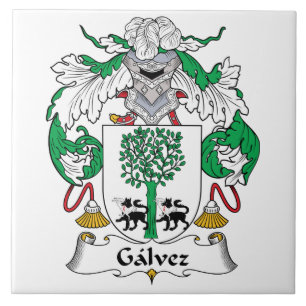Galvez familjvapensköld kakelplatta