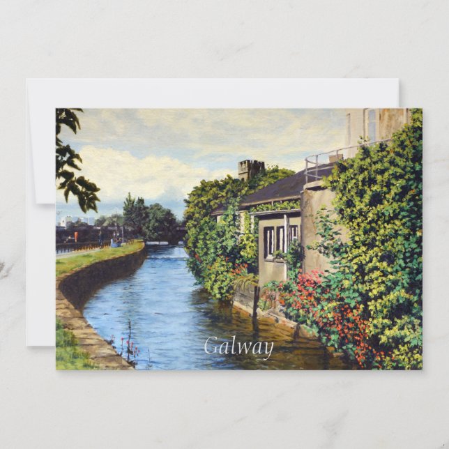 Galway City Ireland Scenia Canal View Kort (Framsida)