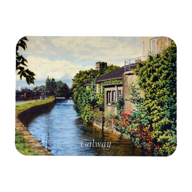 Galway City Irland Scenisk kanalvy Magnet (Horisontell)