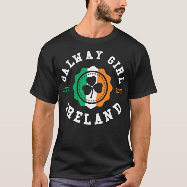 Galway Girl Ireland Shamrock Irish Pride T Shirt (Framsida)