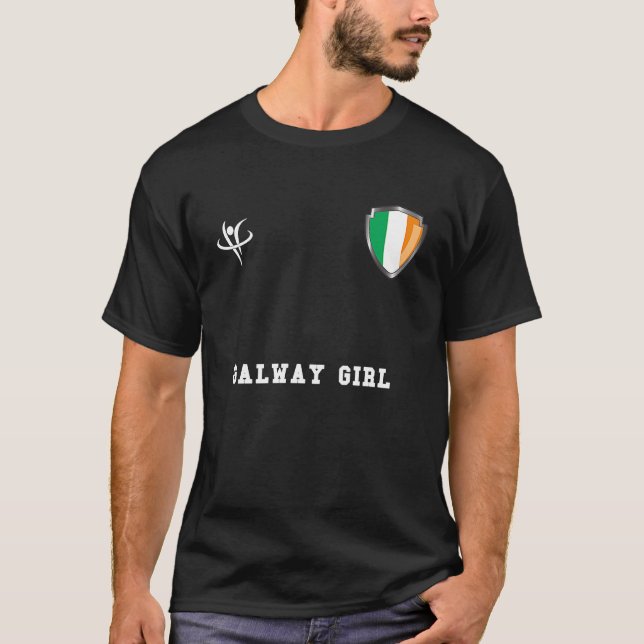 GALWAY GIRL Ireland Vintage Sports T Shirt (Framsida)