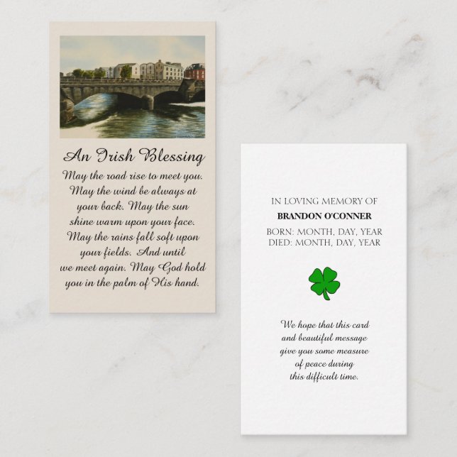 Galway Heartfilt Condolences Red Sienna Blue Visitkort (Fram/baksida)