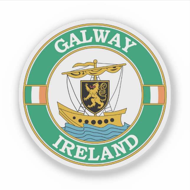 Galway Ireland Circle Emblem Klistermärken (Framsida)