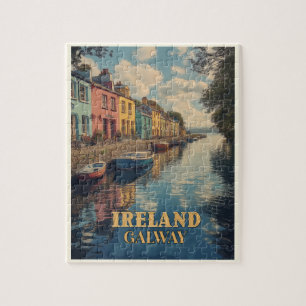 Galway Ireland Retro Irish Landmark Pussel