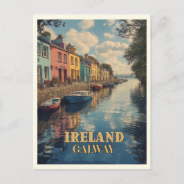Galway Ireland Retro Irish Landmark Vykort