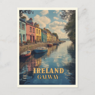 Galway Ireland Retro Irish Landmark Vykort