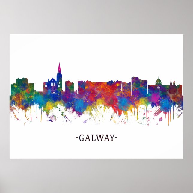 Galway Ireland Skyline Poster (Framsidan)