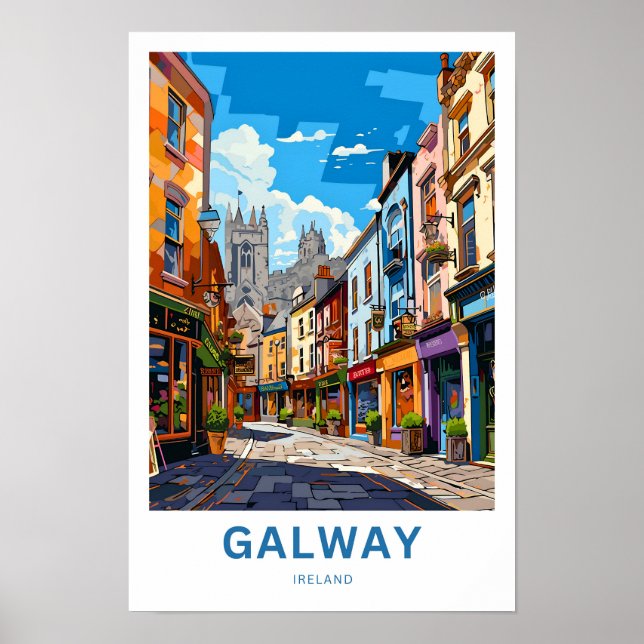 Galway Ireland Travel Print Poster (Framsidan)