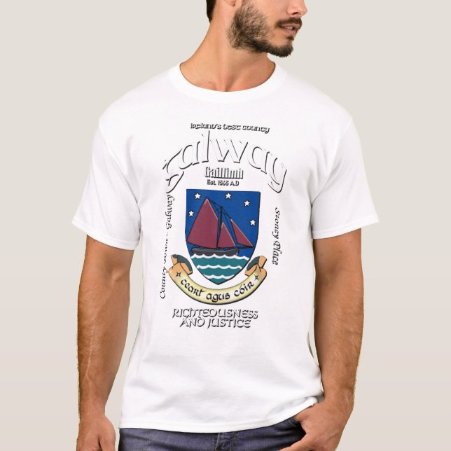 Galway Ireland Vapensköld T-Shirt (Framsida)