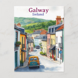 Galway Ireland Vintage Famous Travel Place Vykort