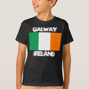 Galway, Irland med Irish flagga Boys T-shirt