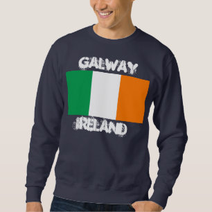 Galway Irland med irländsk flagga Sweatshirt