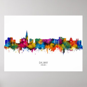 Galway Irland Siluett Poster