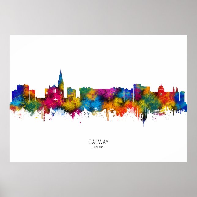 Galway Irland Siluett Poster (Framsidan)