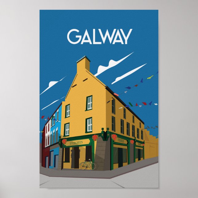 Galway, Irlands reseaffisch Poster (Framsidan)