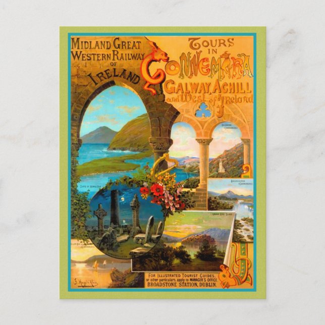 Galway Travel Poster Vykort (Framsida)