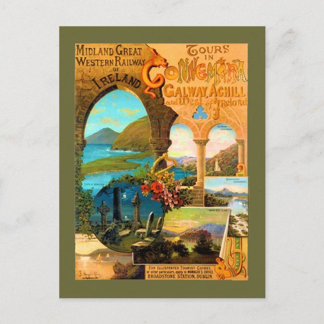 Galway Travel Poster Vykort (Framsida)