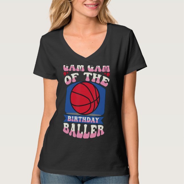 Gam Gam från födelsedag Baller Basketball Theme Bd T Shirt (Framsida)