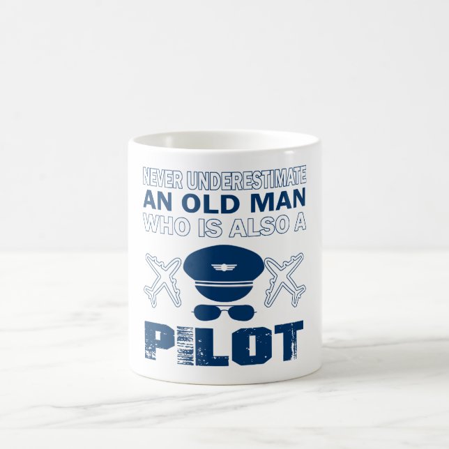 Gamal man - ett pilot- kaffemugg (Center)
