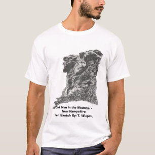 Gamal man i berg - New Hampshire - skriva Sket T Shirt