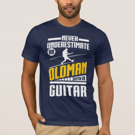Gamal man med en gitarr tee