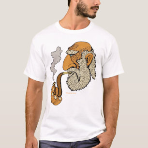 Gamal man med leda i rör den kalla stads- t shirt