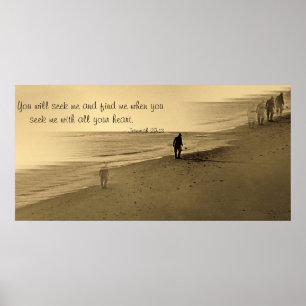 gamal man på strand -- verse poster