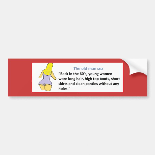 GAMAL MAN SEZ… som ÄR TILLBAKA I 60-tal… Bildekal (Framsidan)