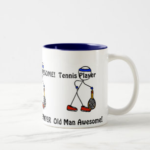 Gamal manfantastisk! Tennisspelare Två-Tonad Mugg