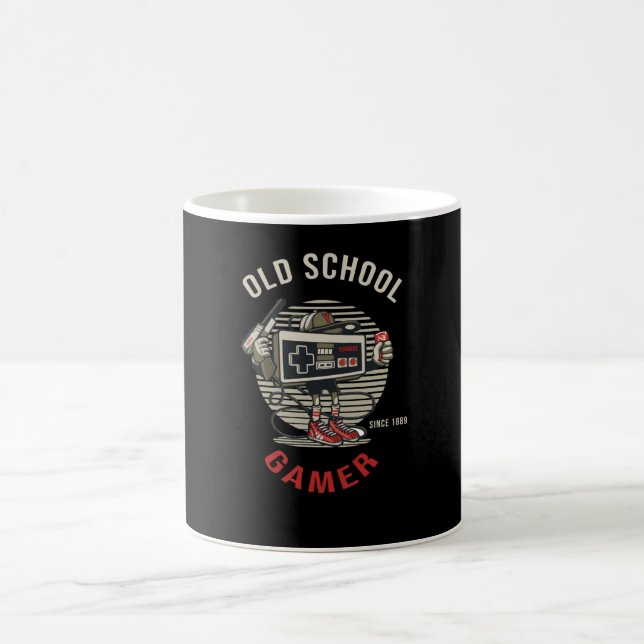 Gamare från den gamla skolan kaffemugg (Center)