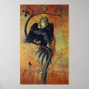 Gamayun: Phet Bird Fantasy Art Poster Skriv ut
