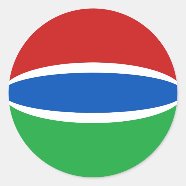 Gambia Fisheye Flag Klistermärke (Framsida)