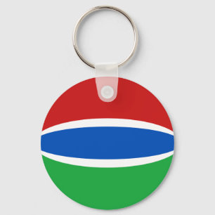 Gambia Fisheye Flagga Keychain Nyckelring