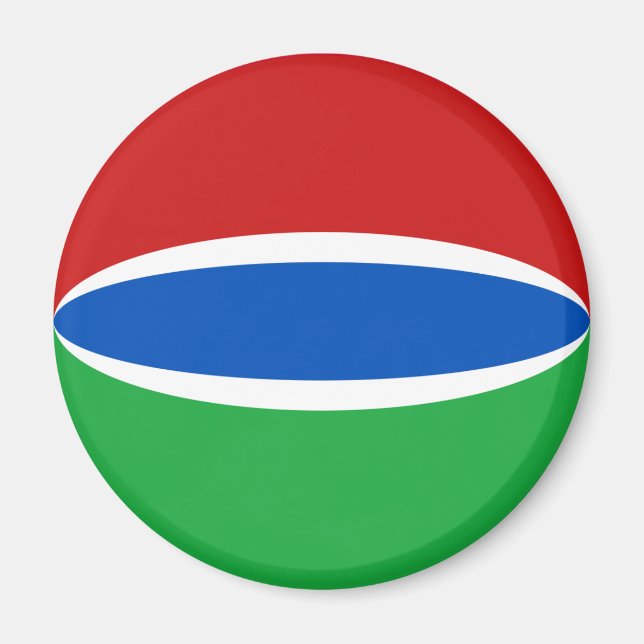 Gambia Fisheye Flagga Magnet (Framsidan)