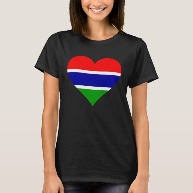 Gambia Flag Heart Gambia Gifts Love Gambia T Shirt (Framsida)