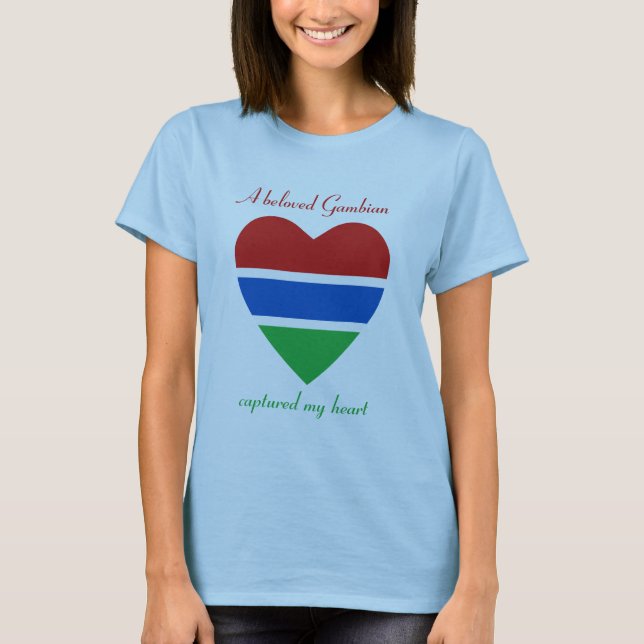 Gambia Flag Ljus T-Shirt (Framsida)