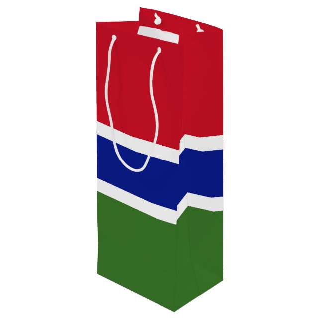 Gambia flagga (Baksidan Vinklad)