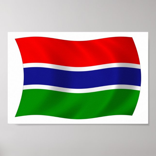 Gambia Flagga Affisch Tryck (Framsidan)