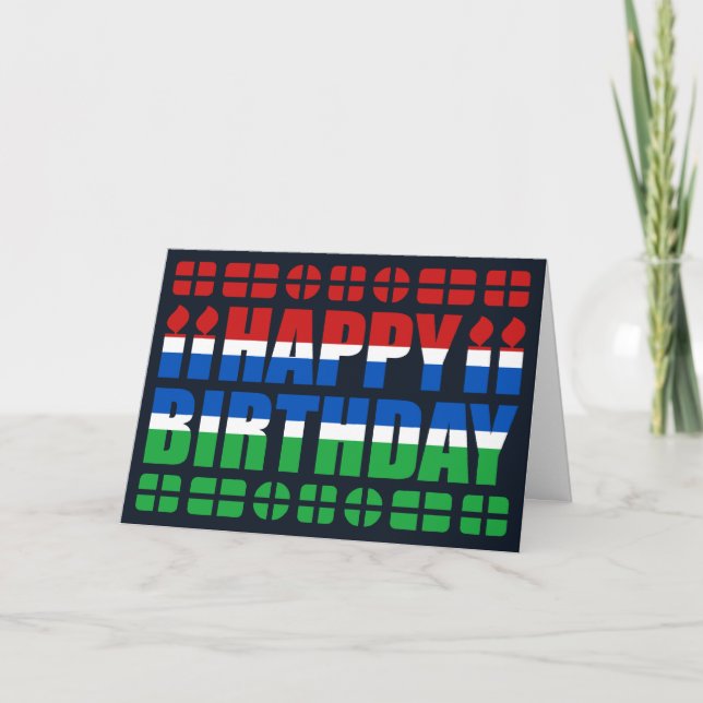 Gambia Flagga Birthday Card Kort (Framsida)