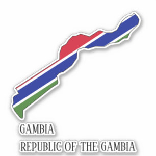 Gambia Flagga Charming Patriotic Karta Klistermärken
