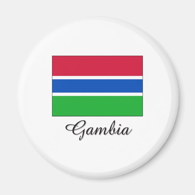 Gambia Flagga Design Magnet (Framsidan)